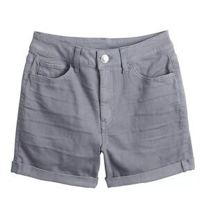 SO Gray Jean Shorts Cuffed Hem Mid-Length